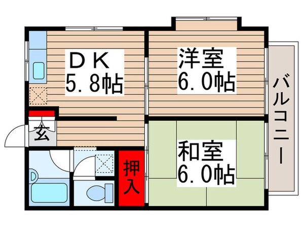 シャトレ－六実Ｂの物件間取画像